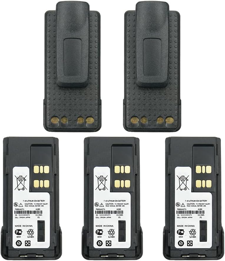 5X PMNN4407A Battery for Mo-to-rola XPR 3500 XPR 7350 XPR 7550 APX 1000 APX 2000 DP4000 DP4400 GP328D+ XiR P8660 XiR P8668 Radios Replacement Li-ion Battery with Belt Clip