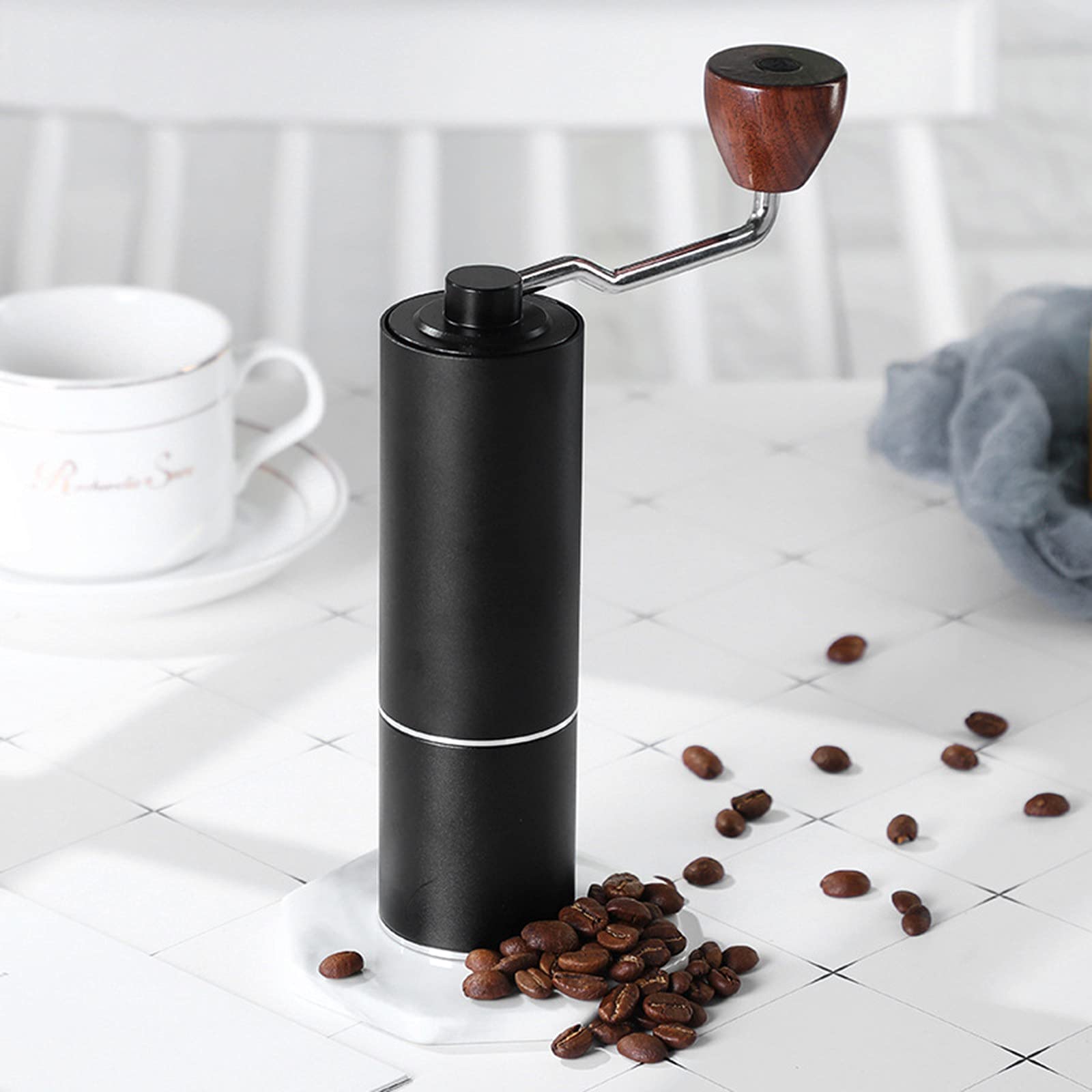 Molinillo de café manual, molinillo de mano, molinillo de mano portátil de acero inoxidable, molinillo de café en grano, molinillo de acero inoxidable, capacidad 20G