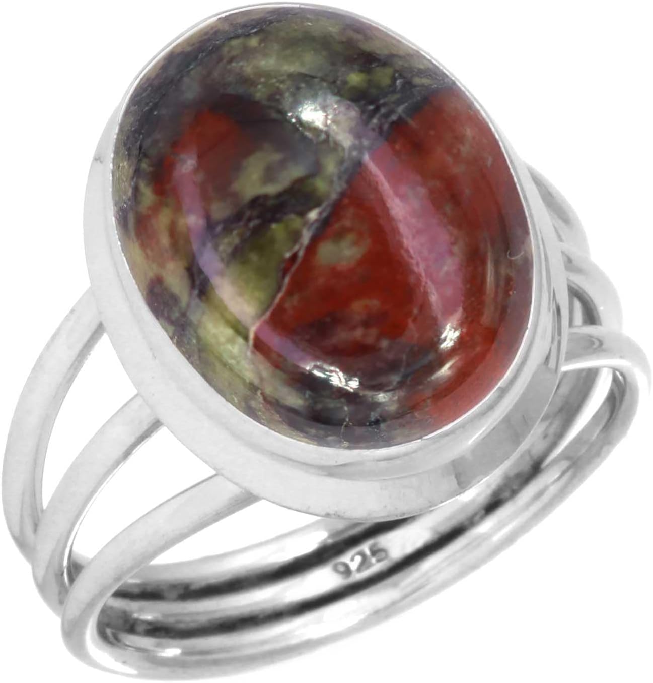 Chunky Natural Gemstone Ring For Women Garnet, Crystal, Moonstone, Pearl Oval Boho Genuine 925 Sterling Silver Handmade Jewelry