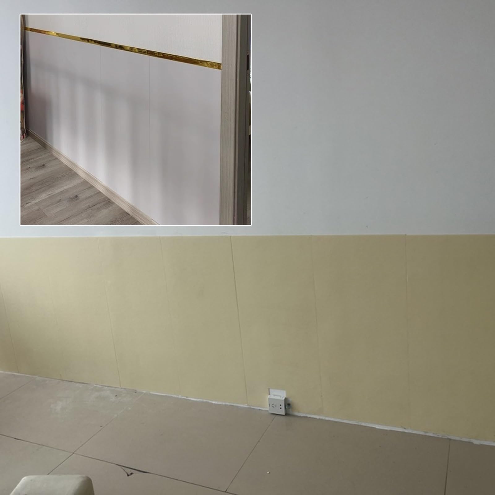 Paneles de Pared Autoadhesivos Impermeables Paneles-decorativos Brillantes/mate para Ocultar Superficies Antiestéticas Material de PVC Respaldo de Lámina de Aluminio Reforzado 15.7"x35.4"