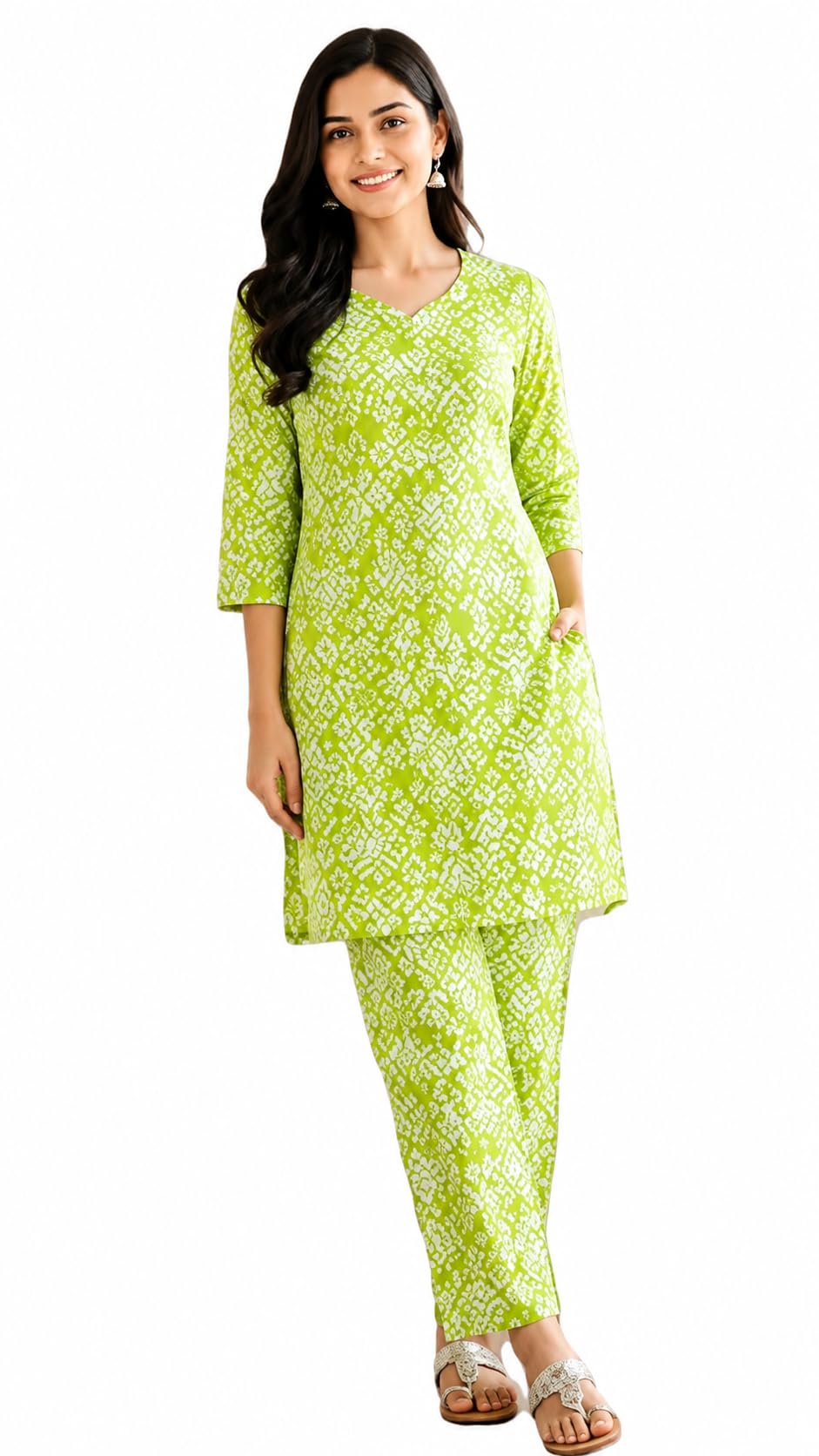 Women's Pure Cotton Printed Kurta Pant Set Regular Fit Casual Ethnic Wear-picture-23