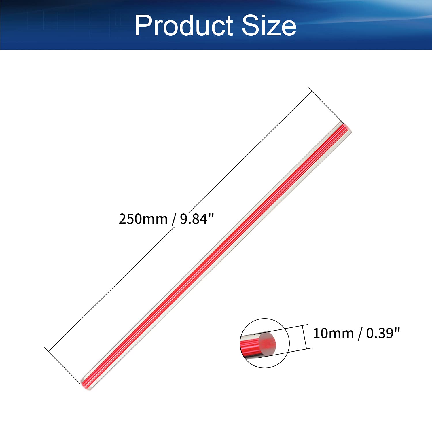 Heyiarbeit Acrylic Round Rod 0.47" Diameter Clear Solid - View #11