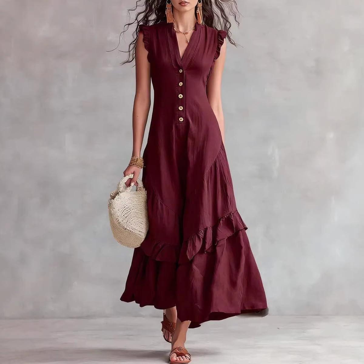 Abito da donna estivo elegante senza maniche