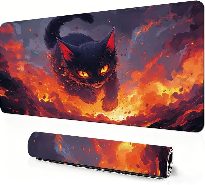 Tapis de souris noir large aux bords cousus avec base antidérapant rubber pad 1200x600