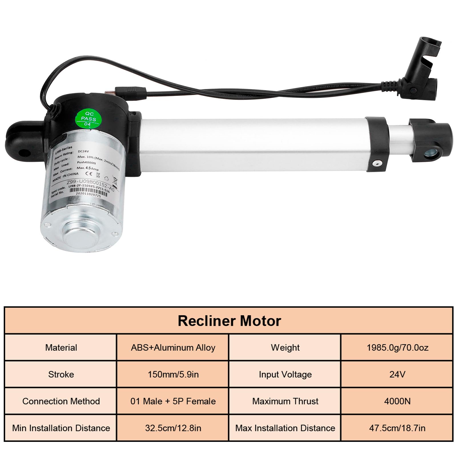 Moteur électrique inclinable pour fauteuils élévateurs, actionneur de canapé, moteur de remplacement DC24V pour APPLICATIONS universelles