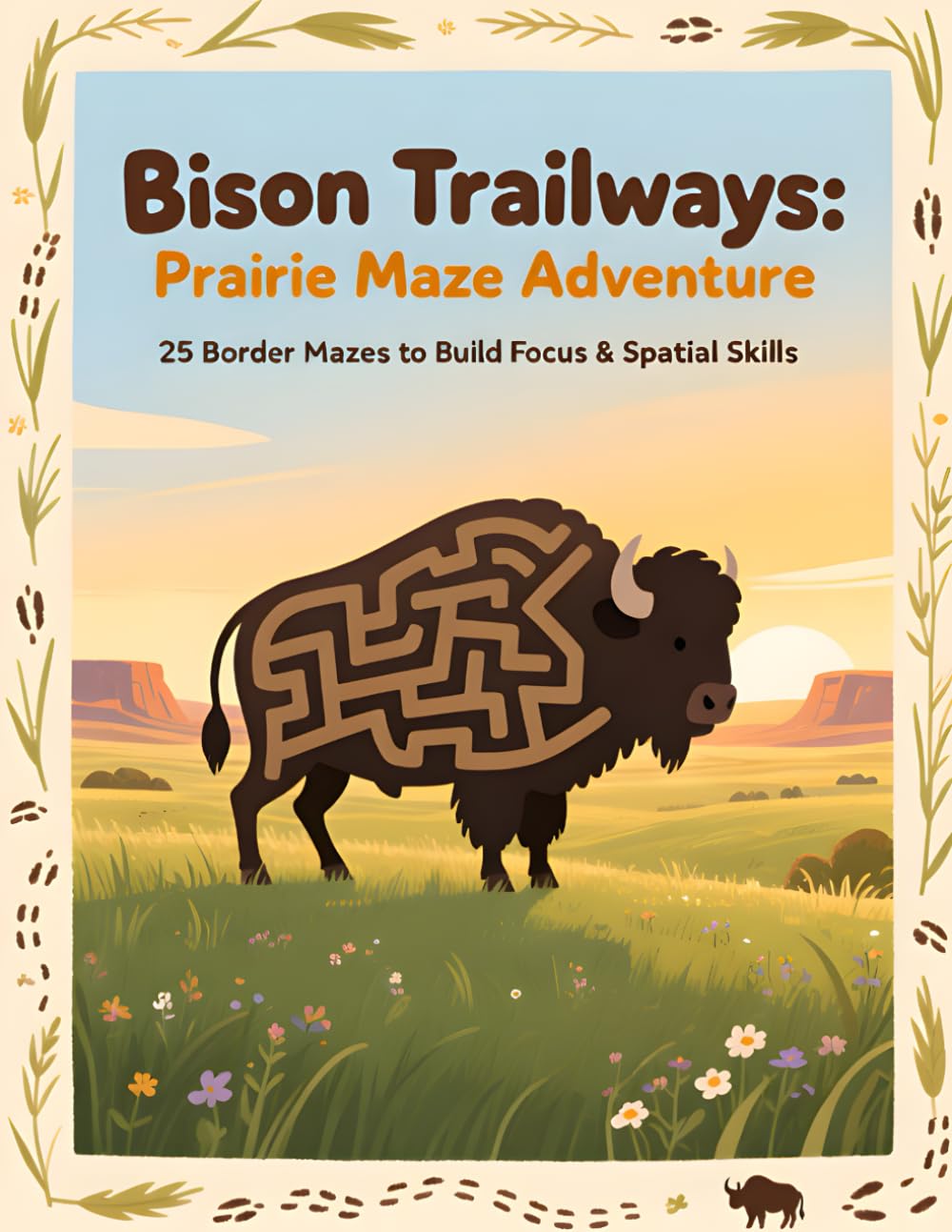 Bison Trailways - Prairie Maze Adventure: Prairie Puzzles to Grow Focus, Planning & Spatial Skills (Trailhead Mazes)