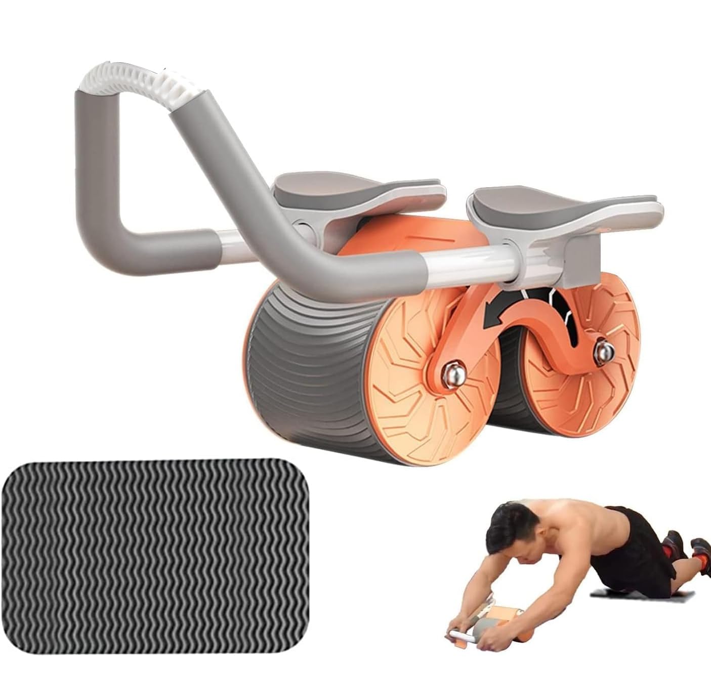 Kaunopilis Abdominal Wheel Roller with Elbow Support, Abdominal Workout Equipment, Core Strengthening Trainer, Abdominal Training, Self-Rebound Roller, Wheel Roller-image-19