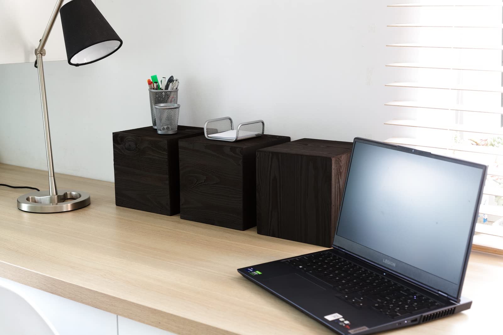 Colonna Decorativa In Legno 75x20x20cm - Noce, Superficie Ruvida, Design Rustico - Foto 4