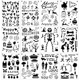 ❤[Material excelente]: La plantilla de dibujo está hecha de material PET seguro y respetuoso con el medio ambiente, que es liviano y duradero, reutilizable, inodoro, no es fácil de deformar y romper, fácil de limpiar y usar, y lavable para permitirle usarlo. por mucho tiempo.