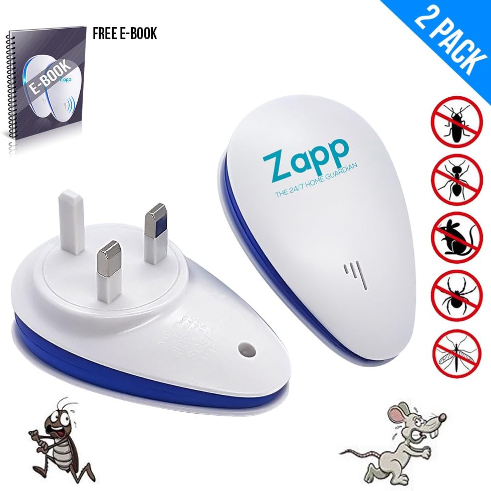 Stance Creations Ultrasonic Pest Repeller, Indoor Electronic Plug-In Insect Repellent Control for: Mice Cockroach Spiders Rodents Fleas Flies Ants, with Night Light (2 Pack)