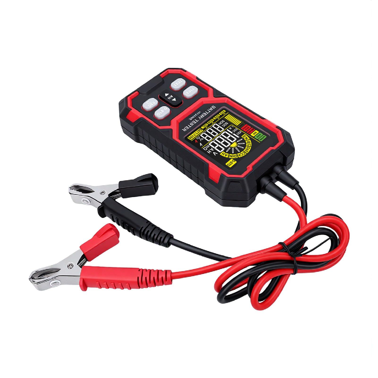 XUMIUZIY Testeur de Batterie Analyseur Numérique pour Batteries 12 V et 24 V Ampères de Démarrage à Froid Vérificateur de santé pour Voitures Camions RV Écran Couleur 2,68 Pouces