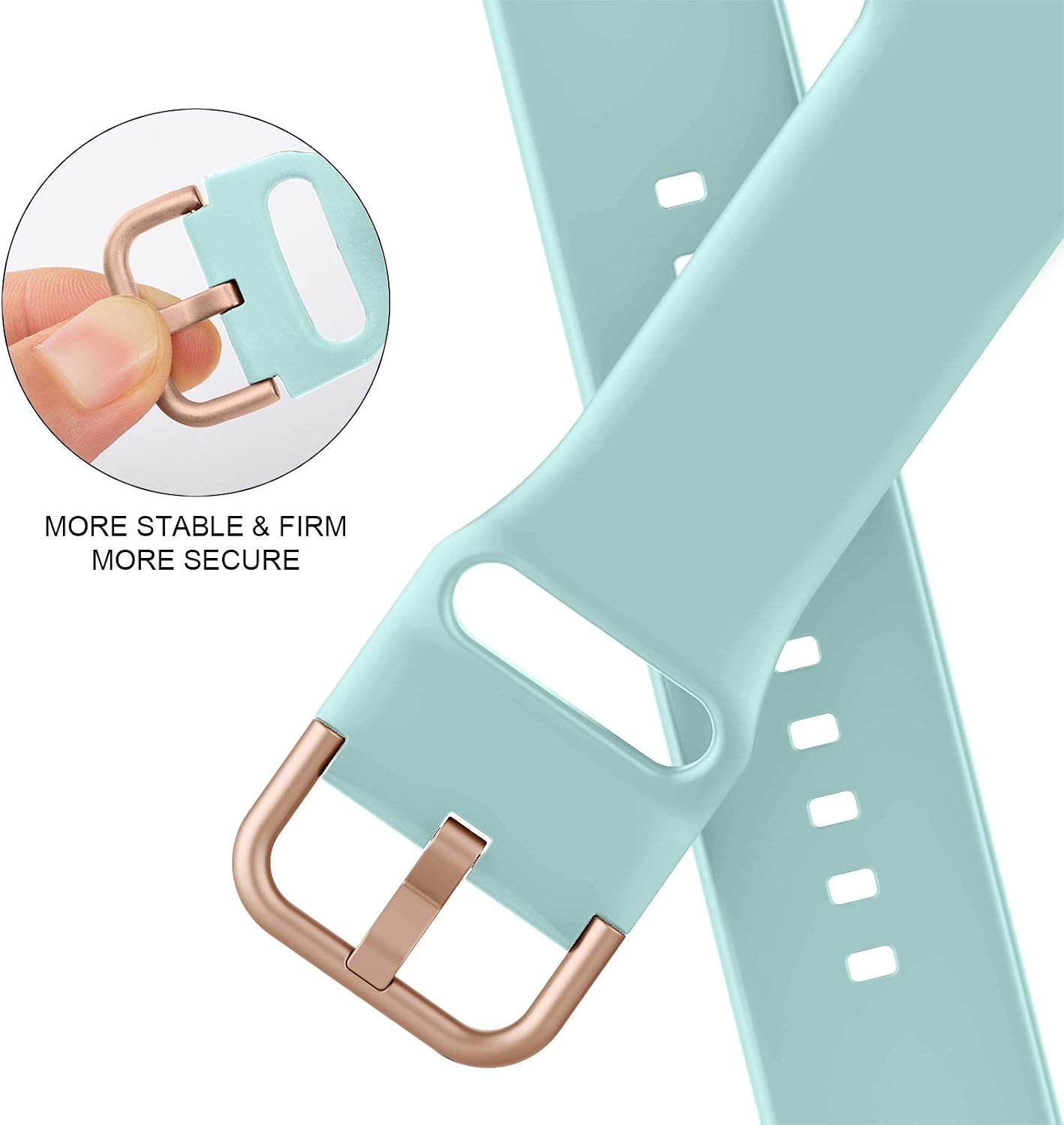 Adepoy Compatible with Apple Watch Bands 40mm 38mm, Soft Silicone Sport Wristbands Replacement Strap with Classic Clasp for iWatch Series SE 6 5 4 3 2 1 for Women Men, Mint Green 38/40mm