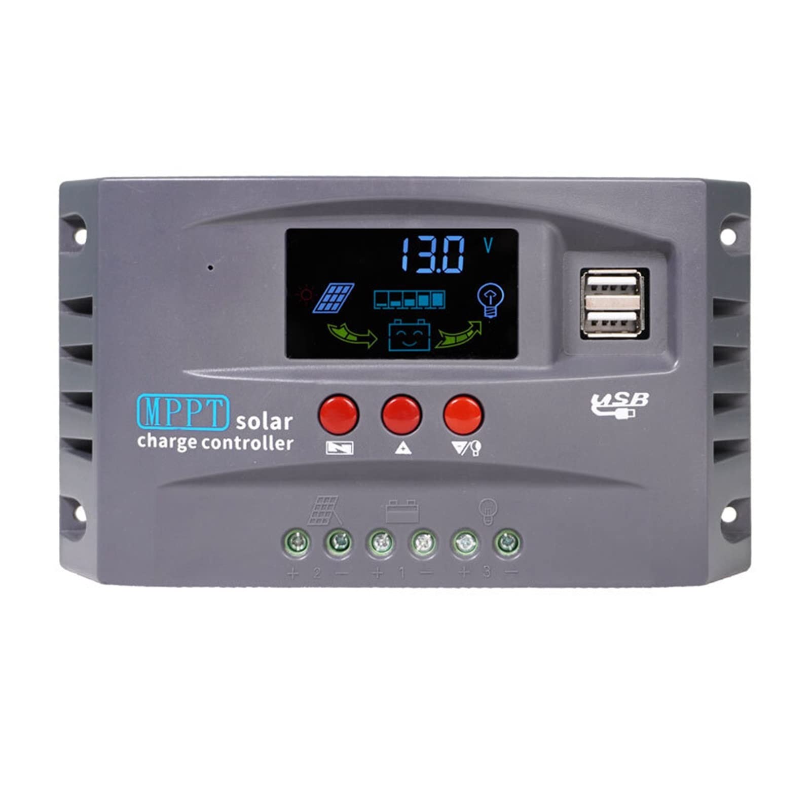 Kontroler ładowania, MPPT 10A 20A 30A Regulator ładowania słonecznego Panel słoneczny PV fotowoltaiczny regulator ładowania 50VDC do akumulatora kwasowo-ołowiowego 12V 24V(10A)