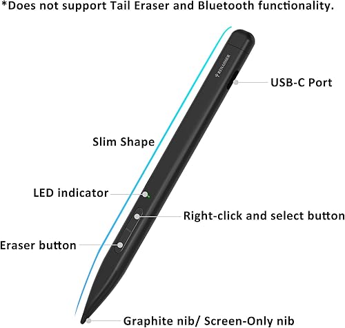Miniatura 6 de AE RENAISSER Raphael - Lápiz capacitivo delgado para superficie, con forma de bolígrafo delgado original, punta de lápiz de doble uso de papel de