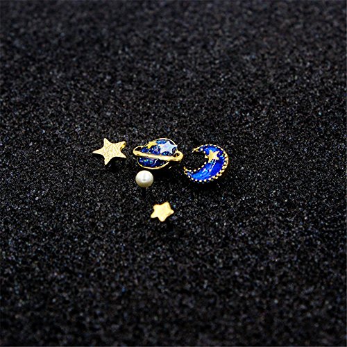 5 Pcs Stud Set Amazing Planet, Star&Moon Stud Earrings for Girls4