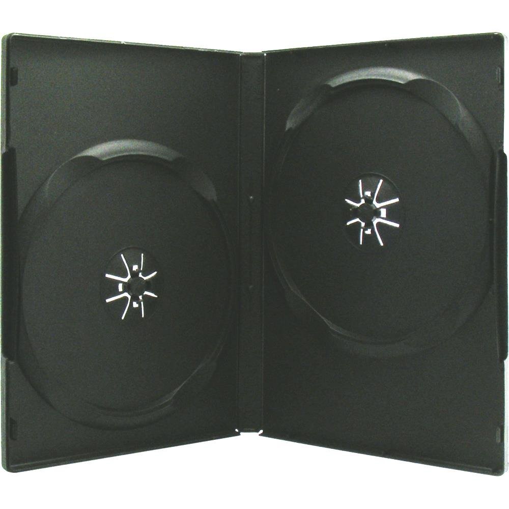 100 Xlayer DVD CD Hüllen 14mm 2fach 2er black eco