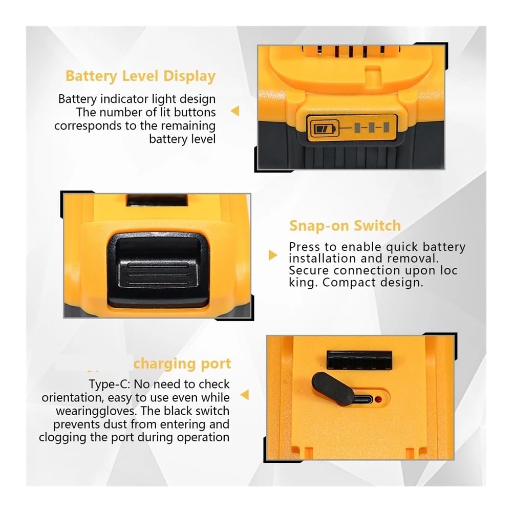 Batteria al litio for elettroutensili compatibile for DeWalT 20V 3.0Ah 4.0Ah 5.0Ah 6000mAh compatibile for DeWalT DCB200 DCB202 DCB203 DCB204 DCB205 DCB206(20V5Ah-2piece)