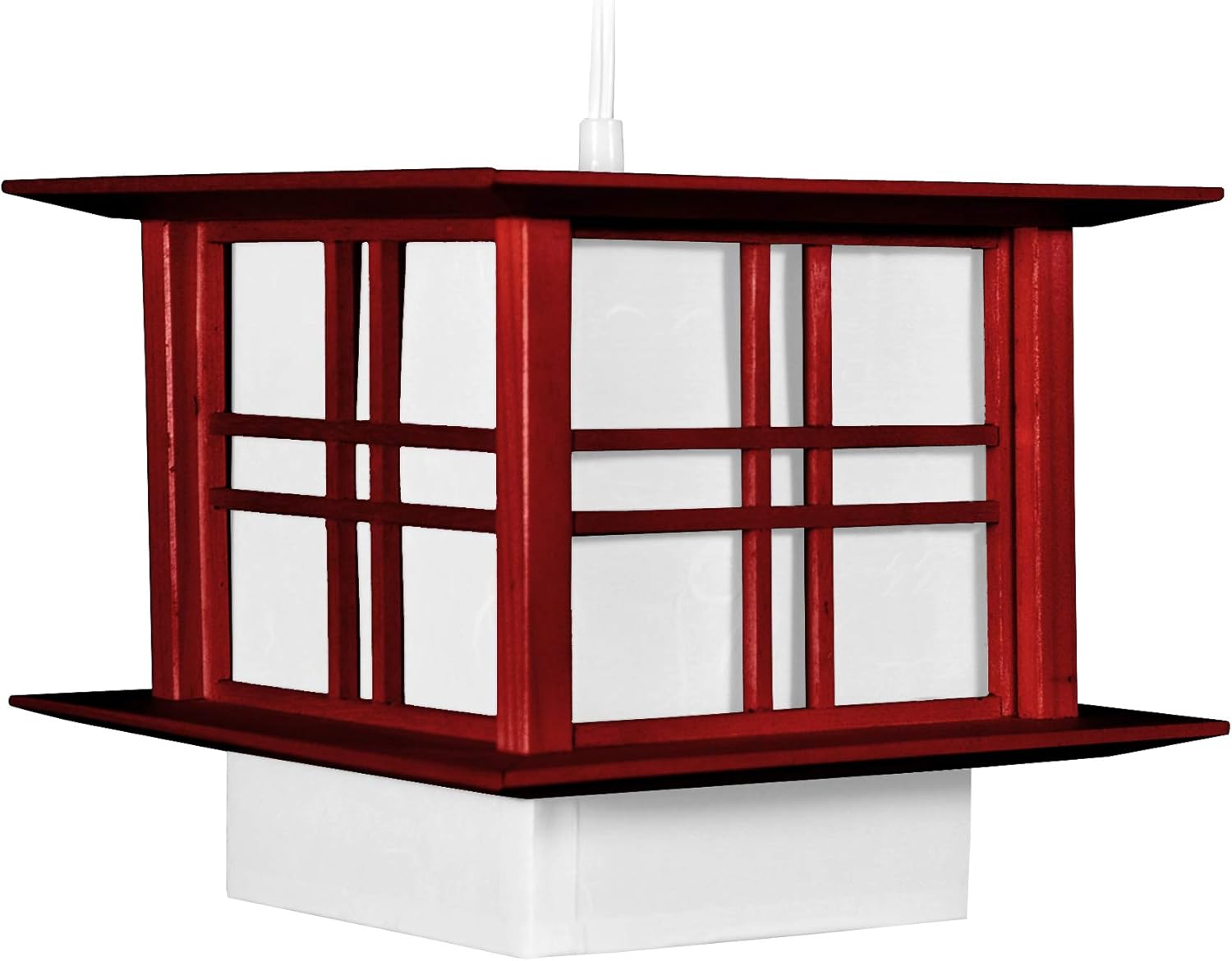 Red Lantern 8" Akida Hanging Lamp, Rosewood