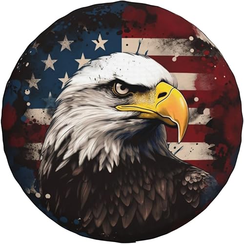 Funda de neumático de repuesto con bandera estadounidense, fundas patrióticas para remolques de viaje, protectores solares UV impermeables para