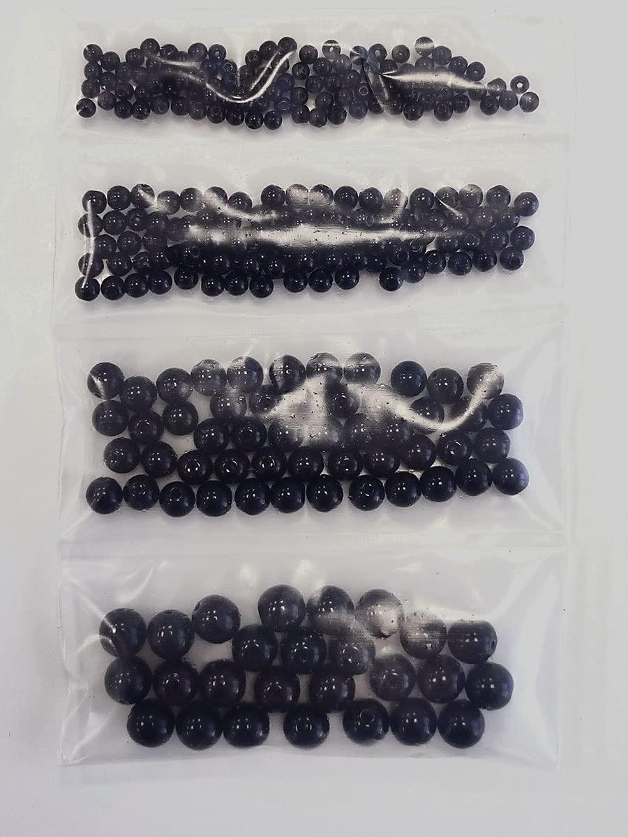 100 pezzi perle di vetro pressato ceco rotonde 4 mm Jet
