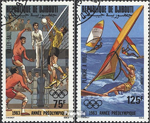 Prophila Collection Gibuti 361-362 (Completa Edizione) 1983 Olympics Estate 1984 (Francobolli per i Collezionisti) Sport Acquatici