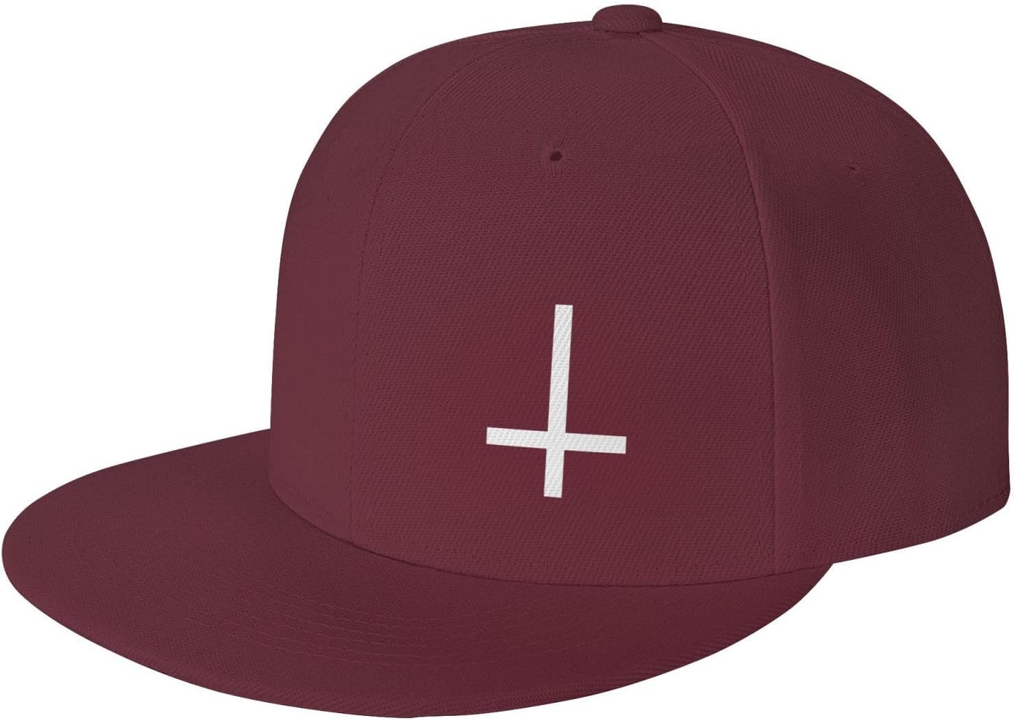 Demonic Inverted Cross Hat Adjustable Snapback Trucker Hat Funny Flat Bill Baseball Cap for Men Women Hip Hop Cap
