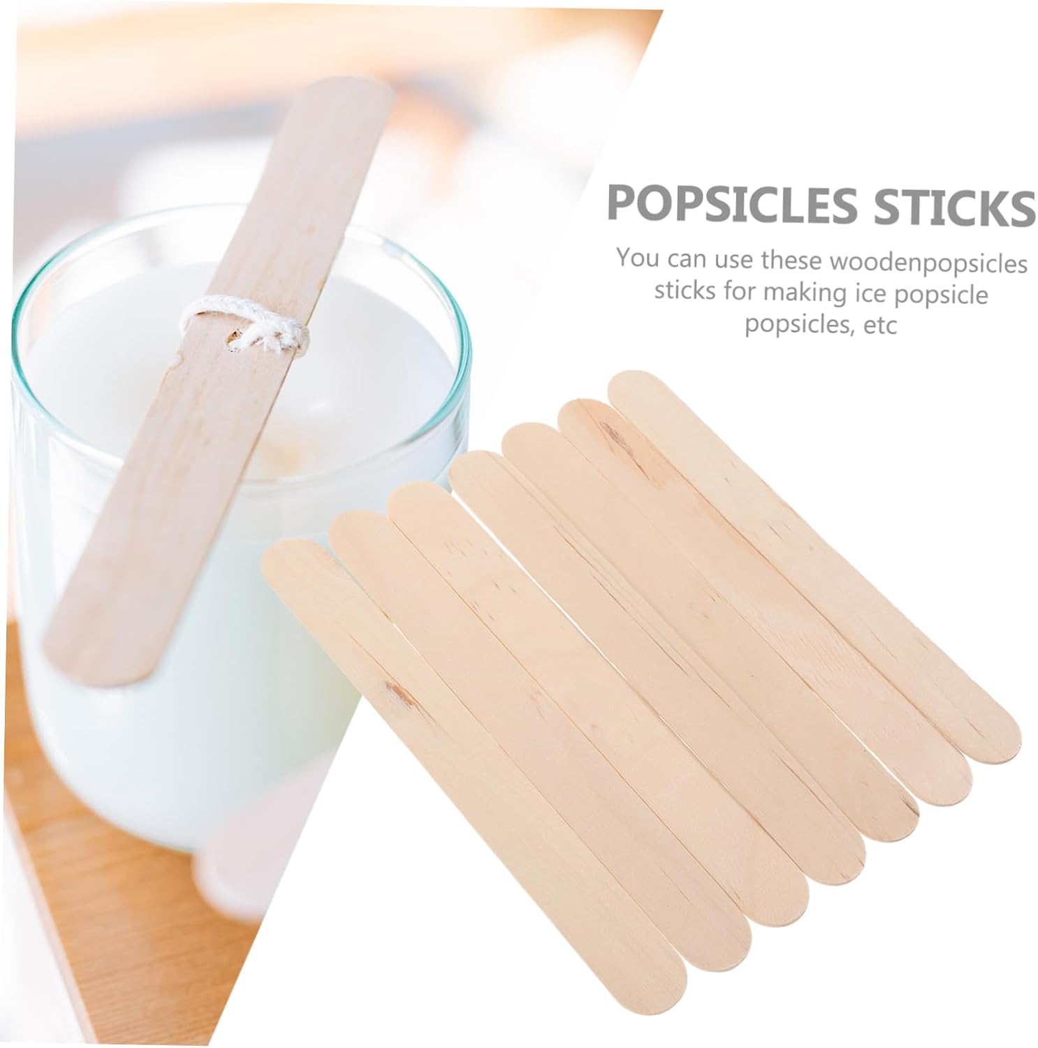 300pcs Colorful Wooden Craft Sticks for DIY Projects Natural Popsicle Sticks Safe Smooth Edges for Boy Girl Crafts and Creative Designs