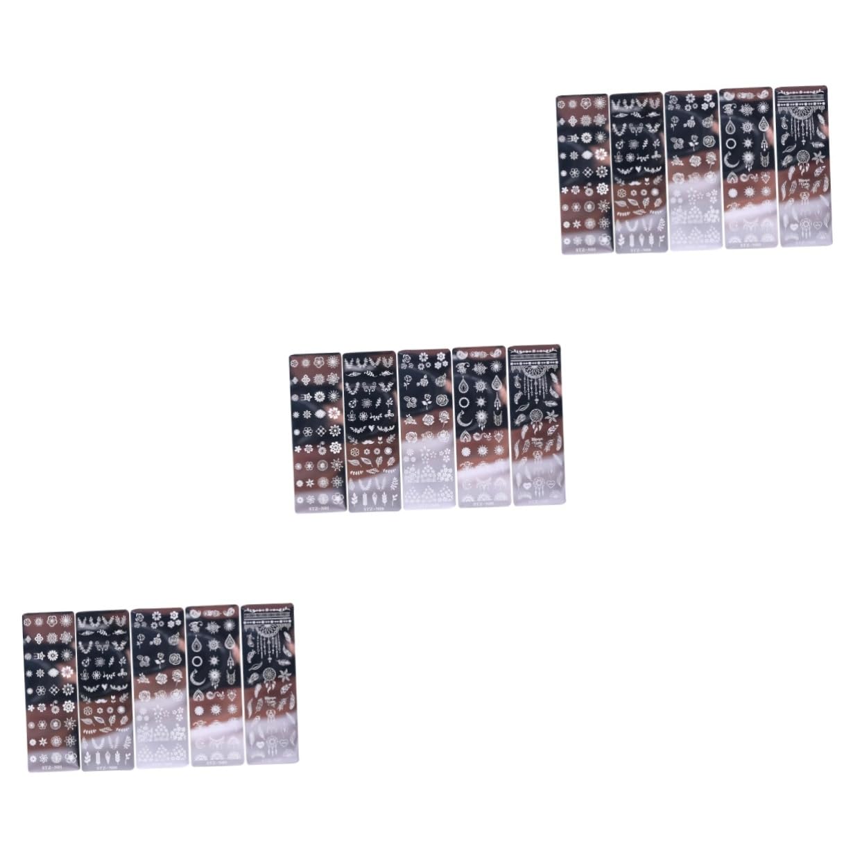 FRCOLOR 15pezzi Piastrper Timbri Per Nail Art Template Floreali Per Decorazioni Unghie Stencil Manicure Elegantper Donne Facile Usare Per Professionisti e Principianti