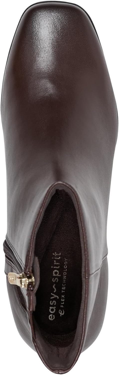 Easy Spirit Women's SIDNEY Block Heel Square Toe Dress Bootie, Dark Brown 201, 8 W - Image 4