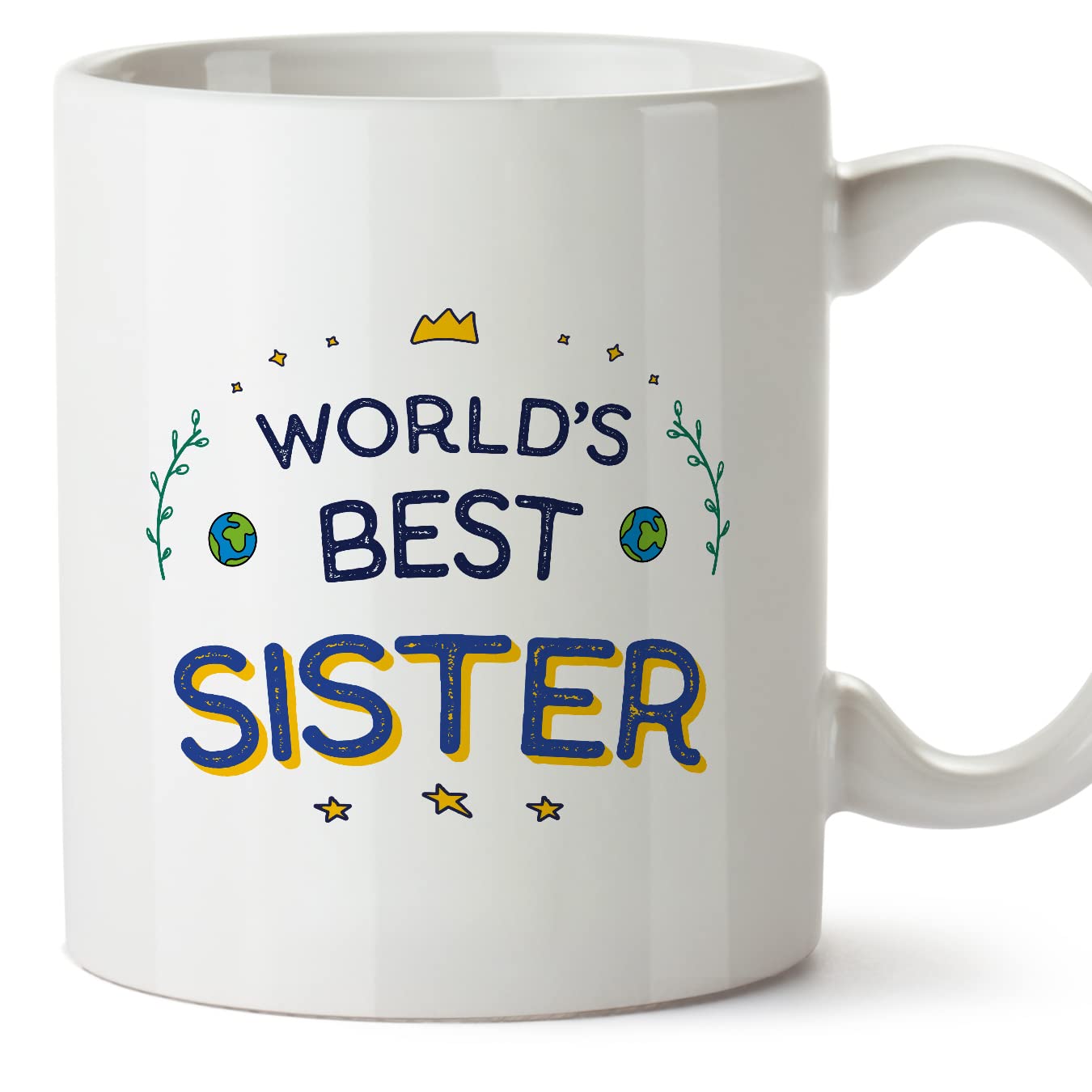 MUGFFINS Sister Mug - in English - World's Best - Funny Gift - Ceramic 11oz Mug