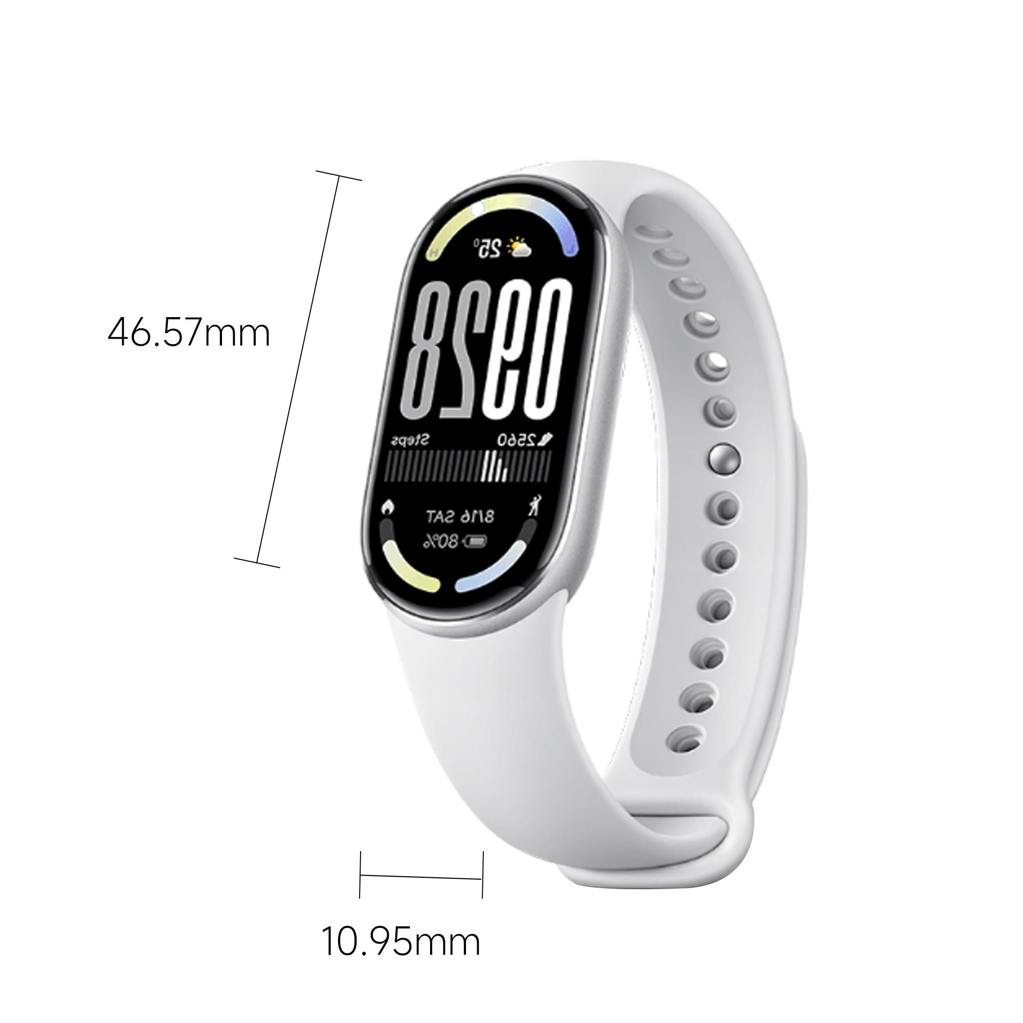 XIAOMI Mi Smart Watch Band 10, 5ATM Waterproof Fitness Step Tracker Sports Digital Smart Watch Health Band for Men Women, 1.72" AMOLED Display, 150+ Sports Modes 24/7 Sleep Monitor (Glacier Silver)