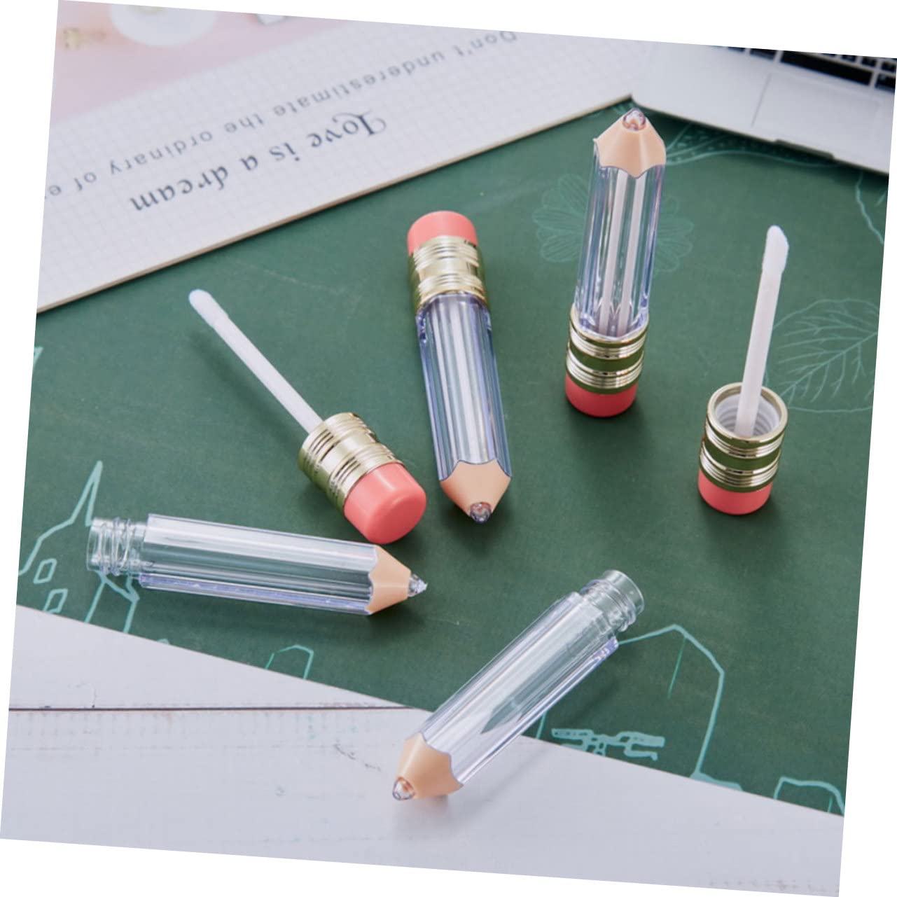 SHERCHPRY 4 Sätze Diy Lip Gloss Hohlrohr Füllung Lipglossrohre Aufpolsternder Lipgloss Schönheit Flasche Probenbehälter Lippenstiftbehälterhalter Leere Lipgloss-tuben Plastik 6 Stück * 4