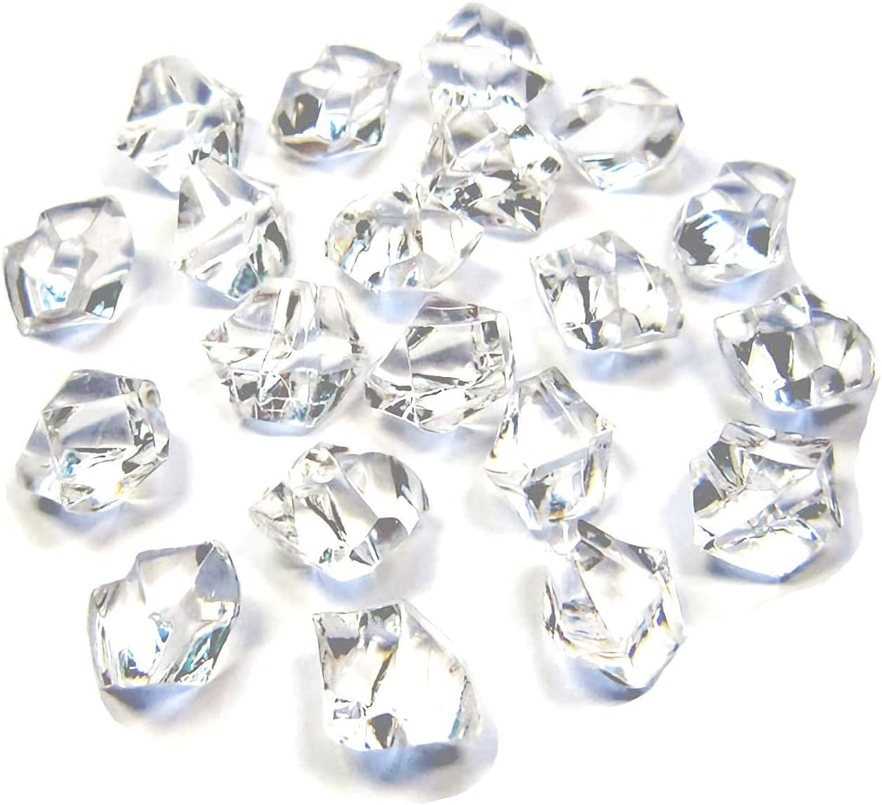 ARZASGO 1000PCS Acrylic Crystals Ice Rocks Clear Gem Stones for Vase Fillers, Table Scatter, Party Favor, Wedding Decoration, Arts Crafts (2/4 inch)