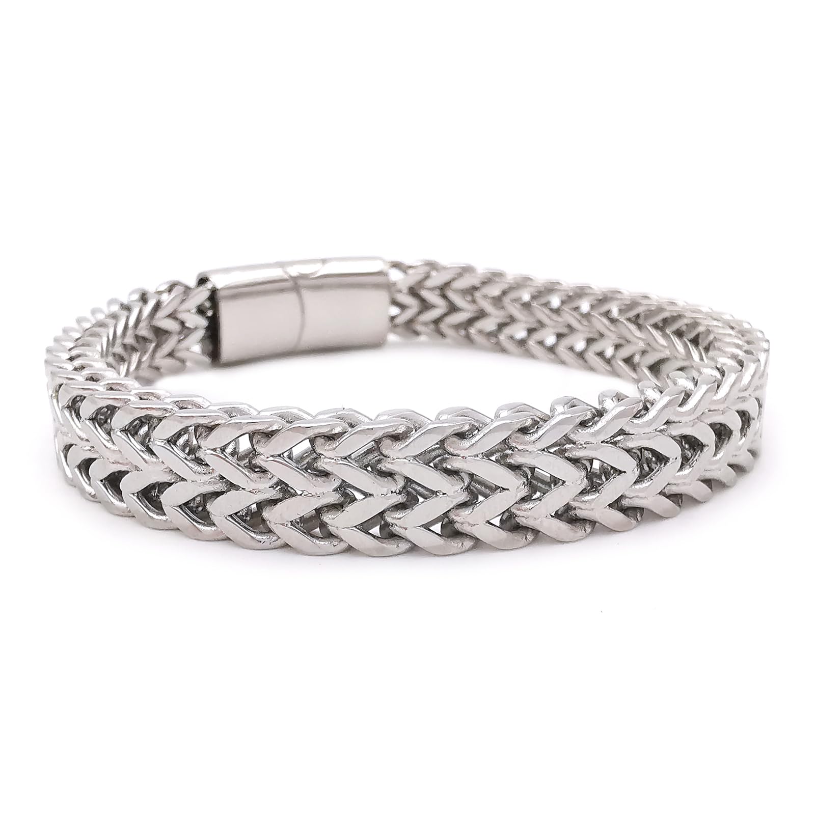 ALMENDRA Bracciale da uomo personalizzato in acciaio inox a catena braccialetto con incisione da personalizzare nome scritta