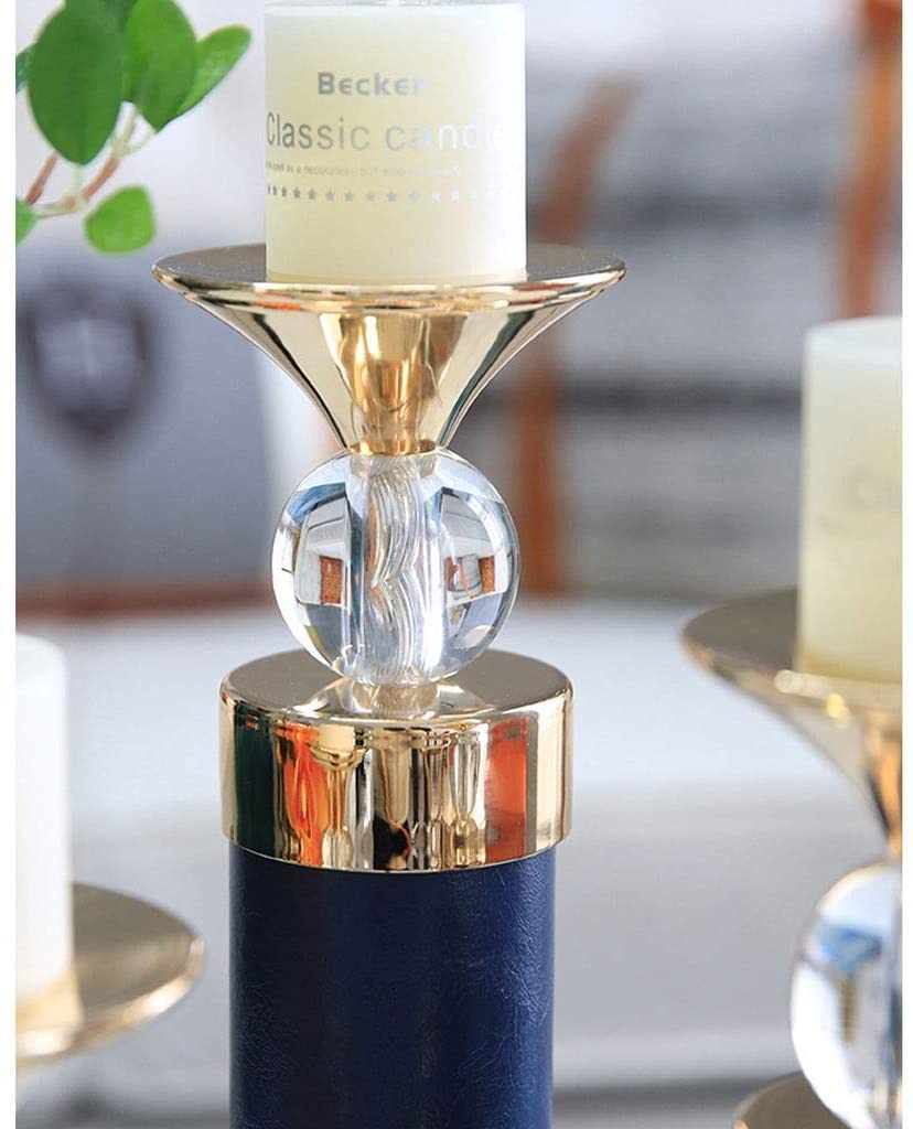 Habiba Moda Portacandele Nordico, candeliere in Vetro di Metallo di Lusso, candelieri per la Decorazione della casa del Tavolo da Pranzo per Matrimoni Squisito