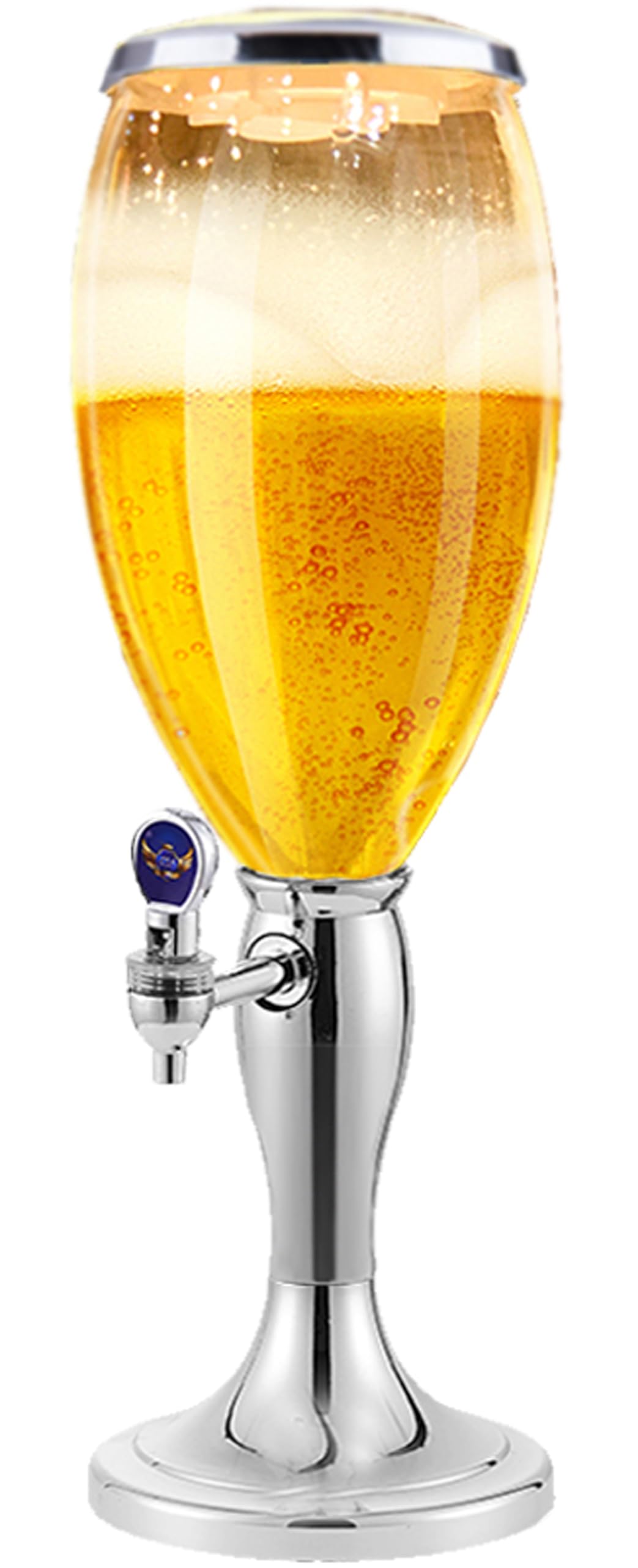 Vinbcorw Beer Tower with ice Pipe tap and Lights, Beer Column Beer Tower Beer Tower Large Beer Dispenser, Easy to Clean, Fantastic Gift for Beer Lovers 1.5L, 3L, 5L / 170 oz Draft,Silver,5L