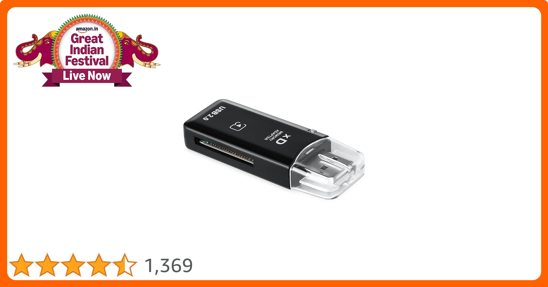 MRY-電012 SM/xD-Picture Format Analyzer eTECH USB2.0 Black Color High Speed xD Memory Card Reader