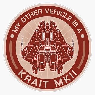 Elite Dangerous: Other Vehicle Krait Sticker Bumper Sticker Vinyl Decal 5"