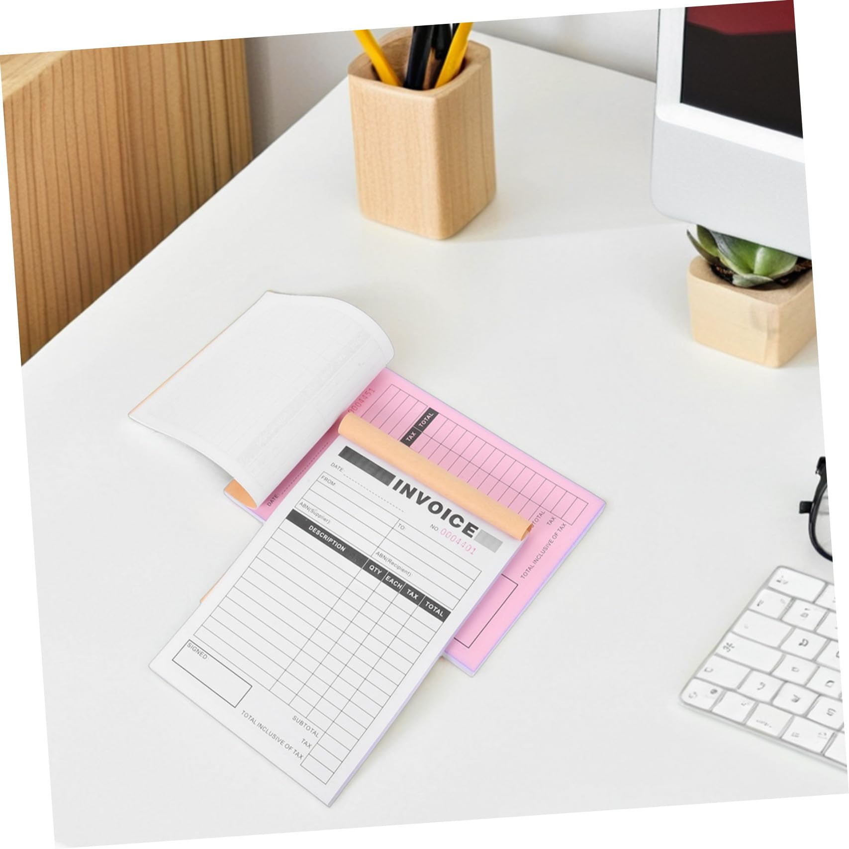 NUOBESTY 5 Stück Durchschreibesatz für Rechnung und Lieferschein mit Schreibunterlage Klare Duplikate Papier Kompakt für Handwerk und Boutiquen
