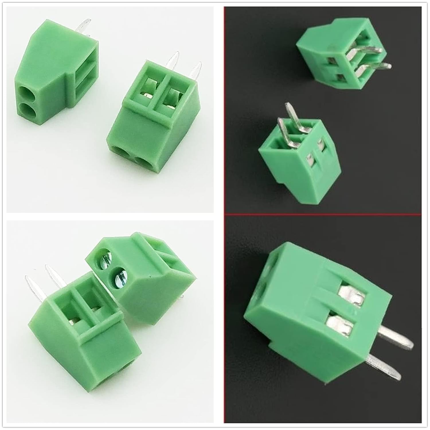 50 Pcs 2 Pin Universal Screw Terminal Block Connectors PCB Board Kit 2 ...