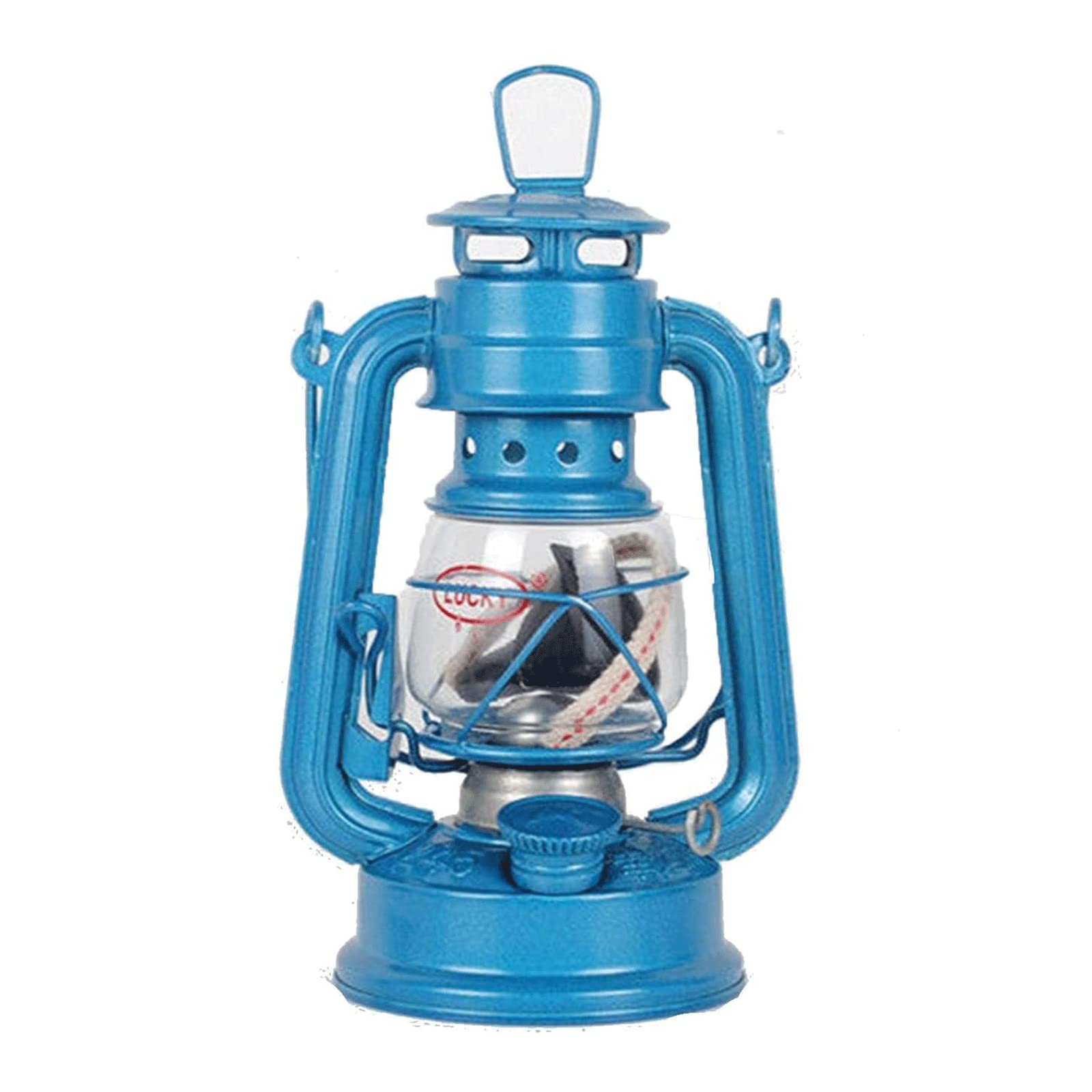 Oil Lamp Lantern Retro Kerosene Lamp for Power Outages Vintage Metal Glass Lampshade Oil Lamp Burning Lantern Hanging Windproof Hurricane Lantern Outdoor Camping Emergency Light Patio Decoration