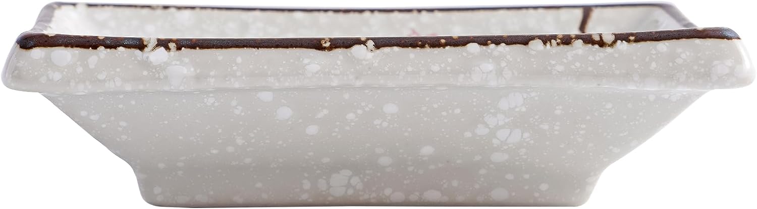 4 Inch Ceramic Sauce Dish Japanese Seasoning Dishes Rectangular Sushi Dipping Bowl Appetizer Plates Serving Snack Dishes for Home Kicthen (72Pack, Pink Sakura)