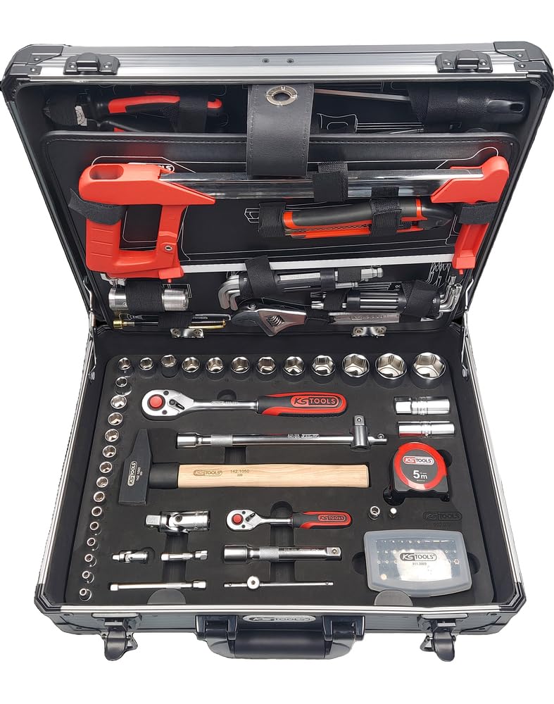 'KS Tools 922.0731 Set 130-teilig Maintenance 1/4 – 1/2 " | Ultimate Wartungskoffer 1/4 - 1/2 Zoll, 131-teilig, Profiwerkzeug, Chrom-Vanadium