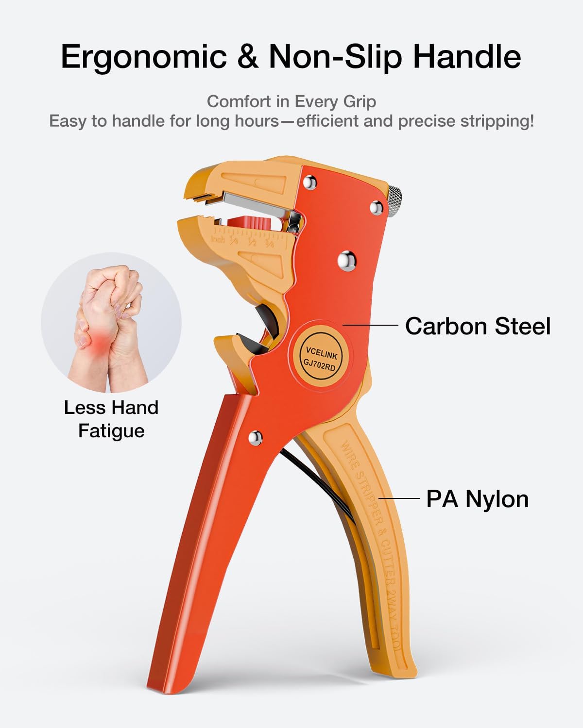 VCELINK Automatic Quickstrip Wire Stripper & Cutter 2-in-1, Red image 5
