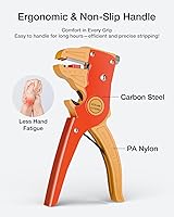 Vista 5 de VCELINK Pelacables y cortador automático de tiras rápidas, pelacables profesional de tira rápida, herramienta de pelado de cables eléctricos