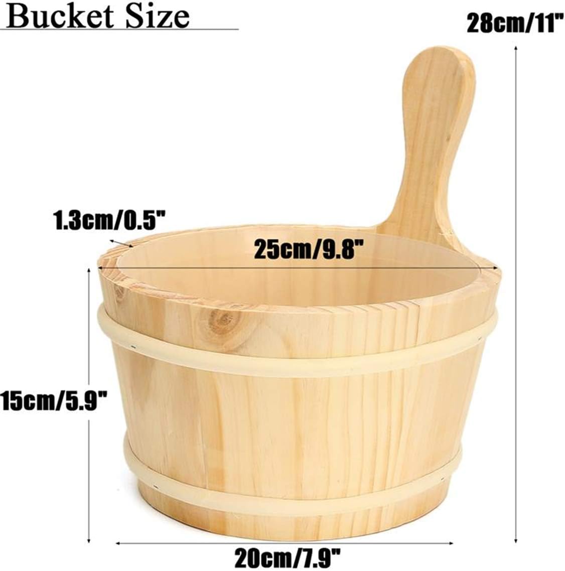 ZKG Thermometer Hygrometer + Dipper + Bucket 3pcs/Set Pine Wood Sauna Accessory Set 20-140C : Patio, Lawn & Garden