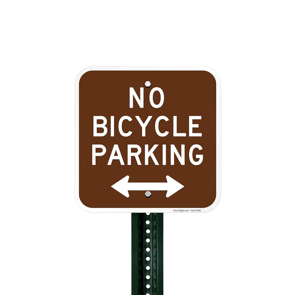 bicycle parking アメリカサイン　18‘x12’ SmartSign 12 x 12 inch “No Bicycle Parking” Campground Metal
