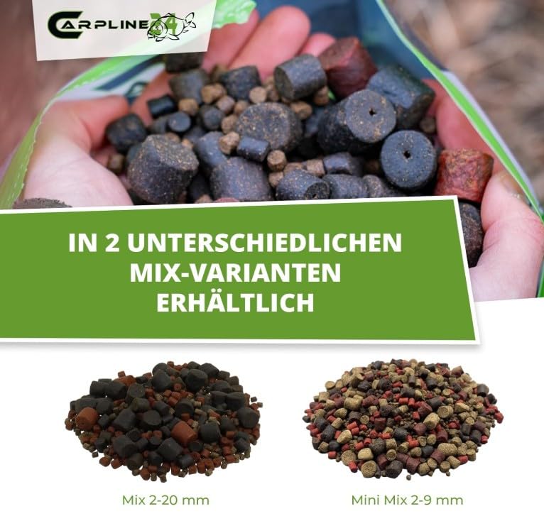 Halibut Pellet Mix - 10 Kg - 2-20 mm - Karpfenfutter zum Anfüttern & Angeln von Karpfen, Carp Baits, Futterpellets als Angelköder, Verschiedene Partikelgrößen