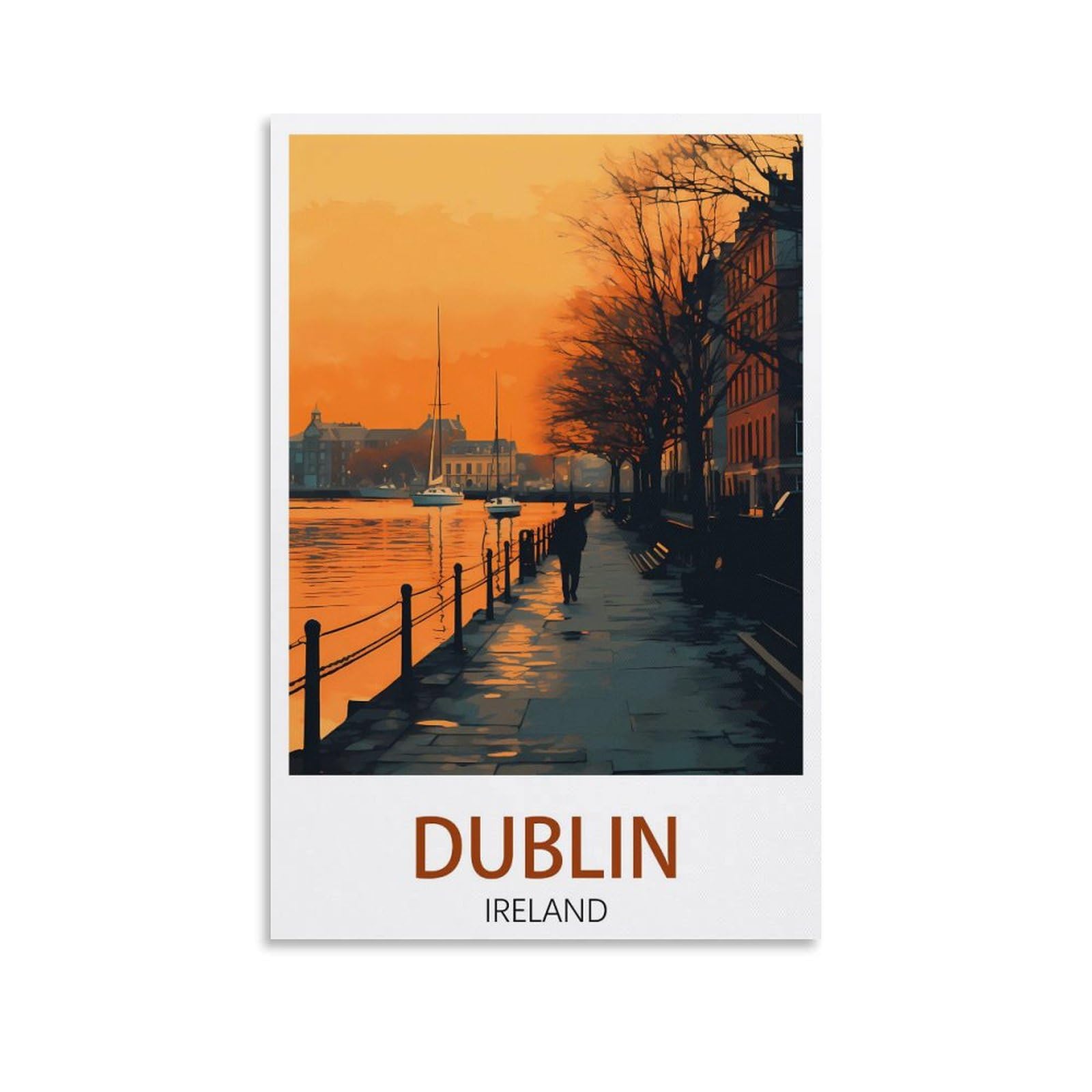 PuPLuM Dublin Ireland Vintage Travel Posters 08x12inch(20x30cm) Canvas Wall Art Posters for Living Room Decor Paintings for Home Decor