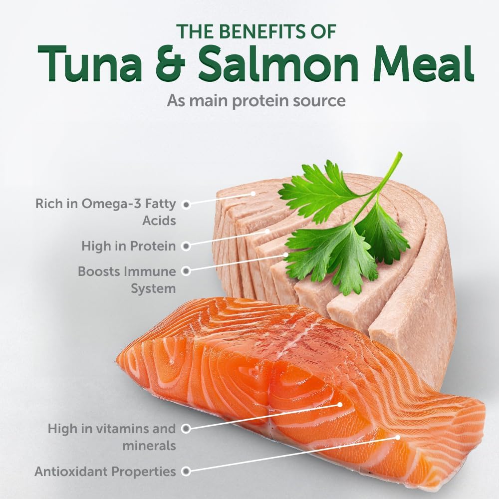 Nature's Protection Superior Care White Dogs Rice Based Dry Dog Food with White Fish & Wet Food with Tuna & Salmon